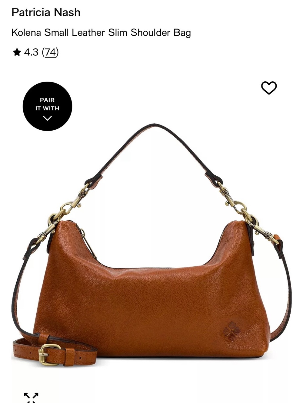 The Kolena slim shoulder crossbody bag by Patricia Nash, BRAND NEW.
